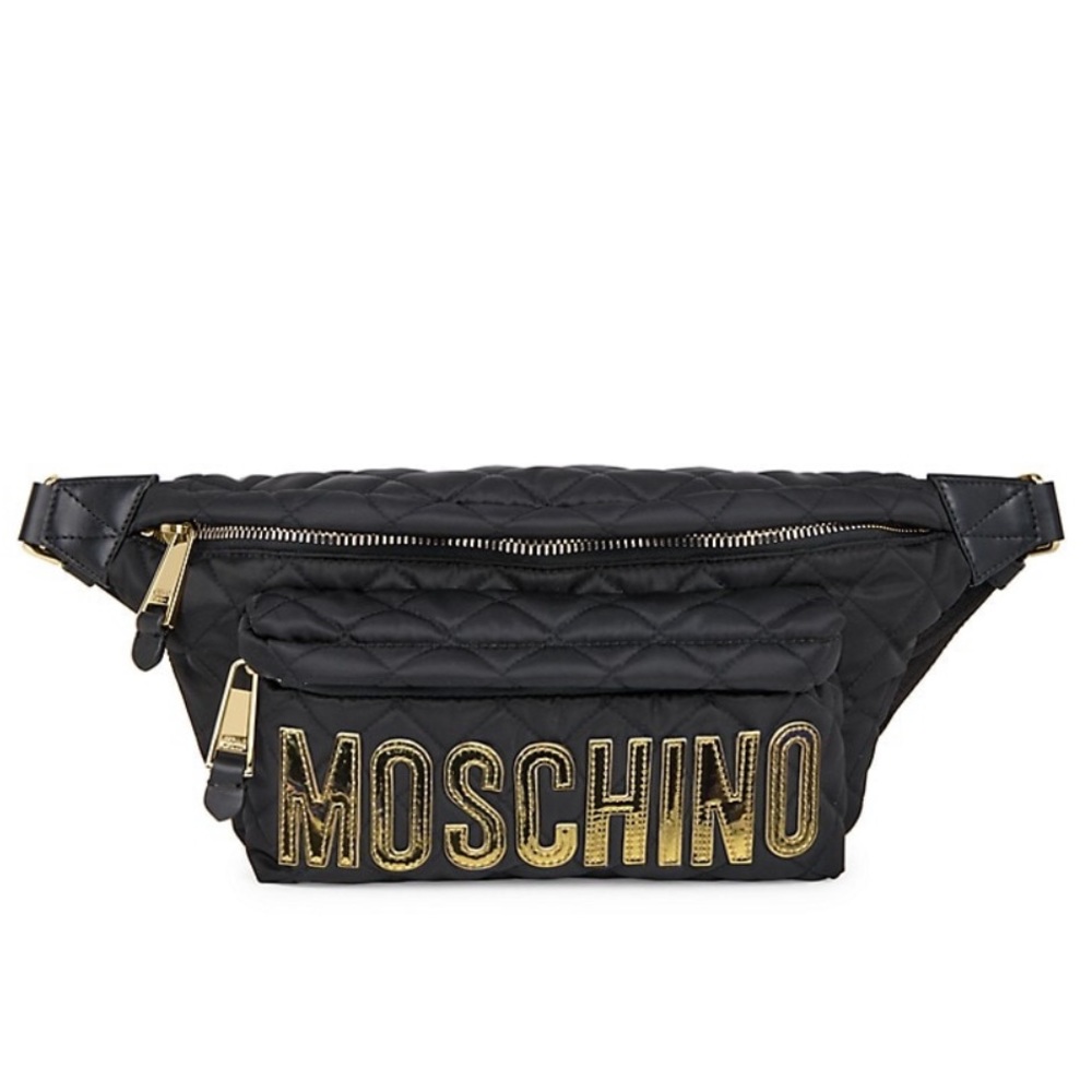 MOSCHINO Logo Quilted Belt Bag
